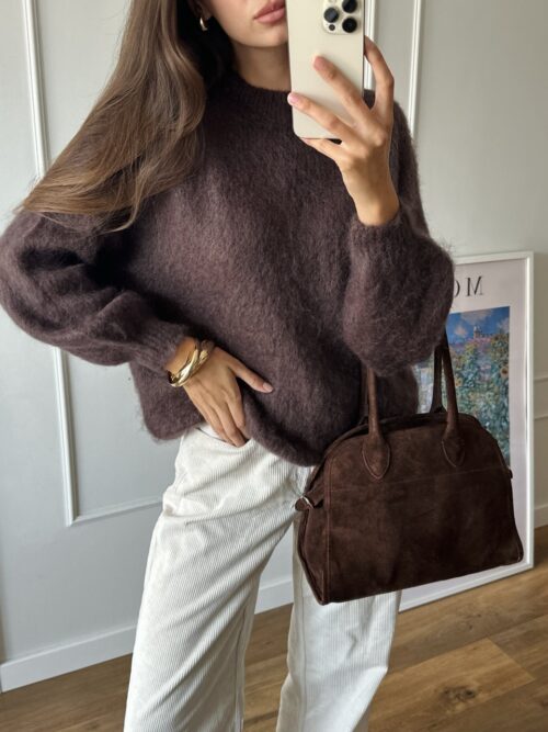 Kid Mohair - Sweter Brązowy