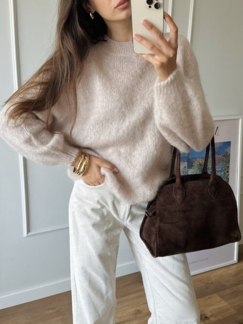 Kid Mohair - Sweter Ecru