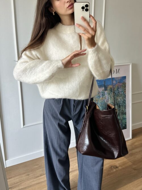 Kid Mohair - Sweter Perłowy