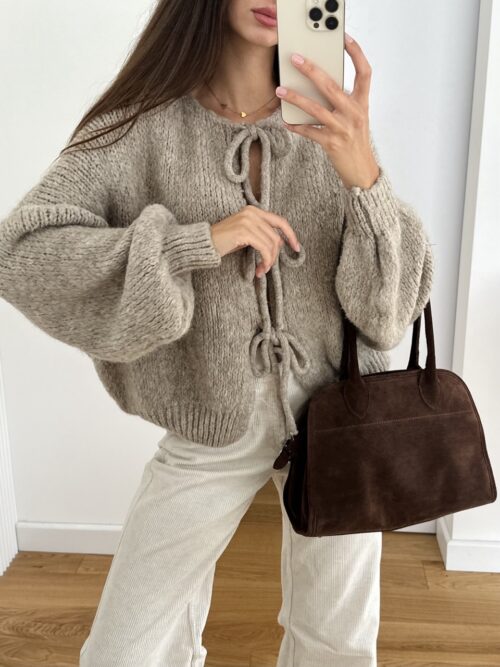 Kardigan Wiązany - Warm Beige