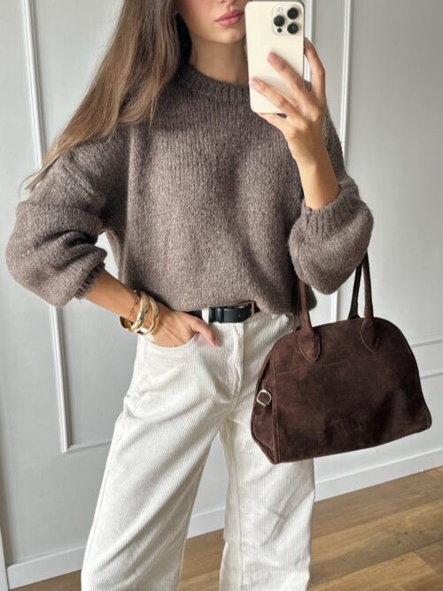 Long-Cuff Sweater - Light Chocolate