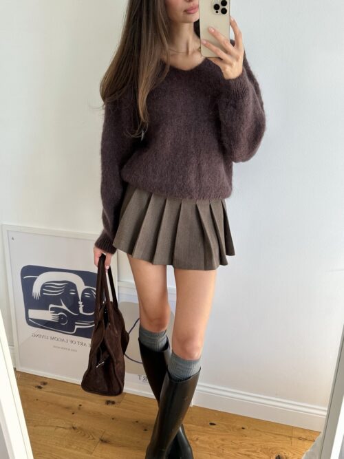 Kid Mohair Sweater - Plum Brown
